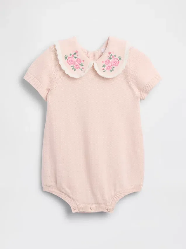 Body con maglione e colletto ricamato per neonato