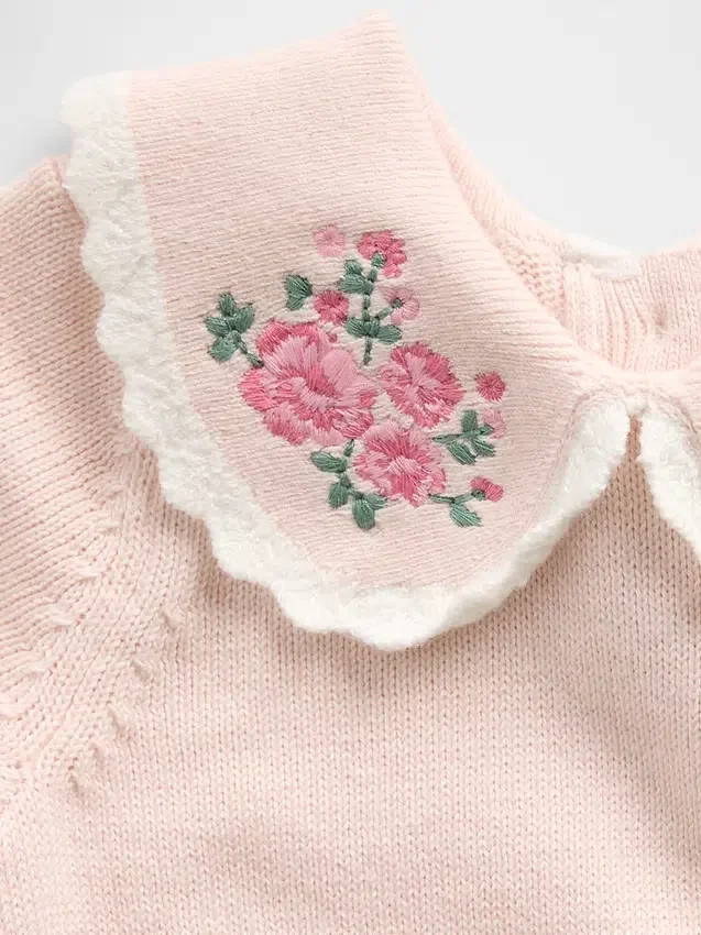 Body con maglione e colletto ricamato per neonato