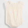 Body da neonato con motivo floreale smockato