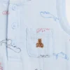 Body Henley con tasca in garza di cotone per neonati