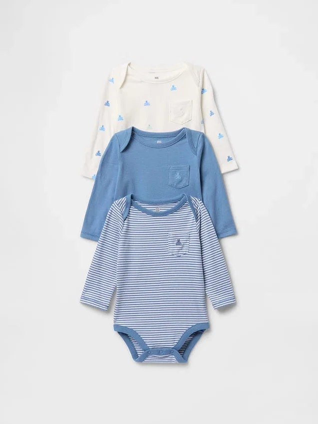 Body in cotone biologico Baby First Favorites (confezione da 3)