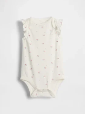 Body in cotone biologico con maniche svolazzanti della linea Baby First Favorites
