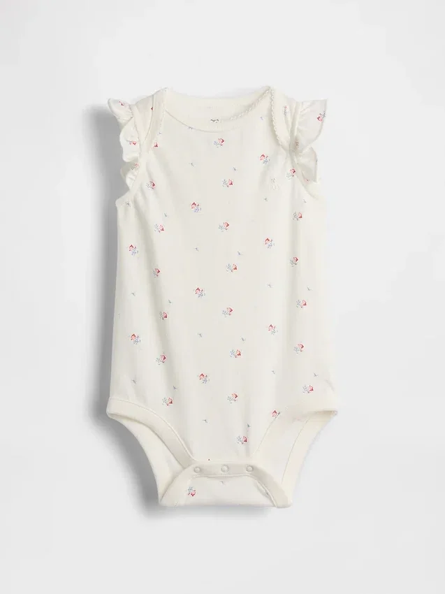 Body in cotone biologico con maniche svolazzanti della linea Baby First Favorites