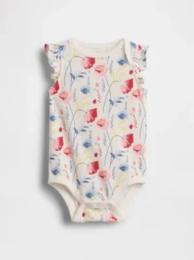 Body in cotone biologico con maniche svolazzanti della linea Baby First Favorites
