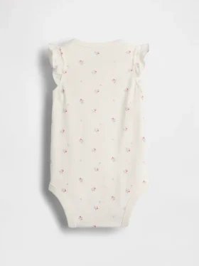 Body in cotone biologico con maniche svolazzanti della linea Baby First Favorites