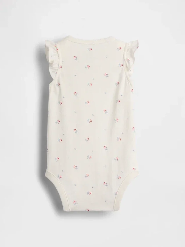 Body in cotone biologico con maniche svolazzanti della linea Baby First Favorites