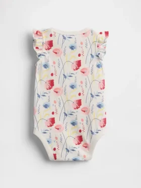 Body in cotone biologico con maniche svolazzanti della linea Baby First Favorites