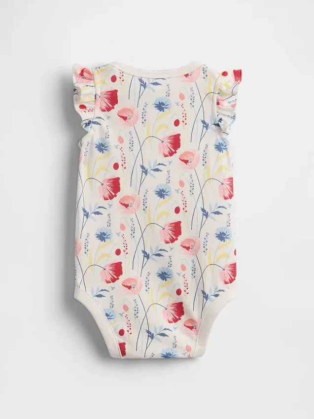 Body in cotone biologico con maniche svolazzanti della linea Baby First Favorites