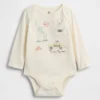 Body in cotone biologico con tasca e logo NYC della linea “Baby First Favorites”