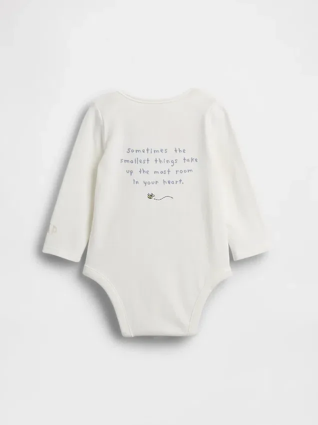 Body in cotone biologico Winnie the Pooh per neonati