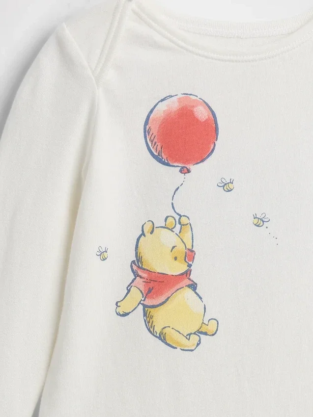 Body in cotone biologico Winnie the Pooh per neonati