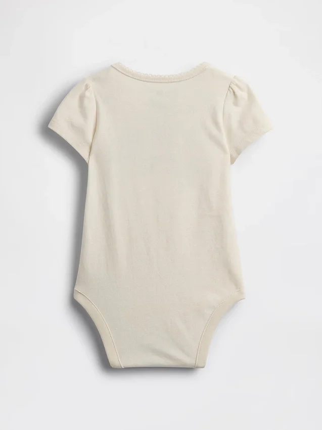Body per neonati in cotone biologico con logo floreale