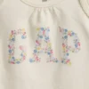 Body per neonati in cotone biologico con logo floreale