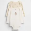 Body per neonati in cotone biologico con orsetto Brannan (confezione da 2)