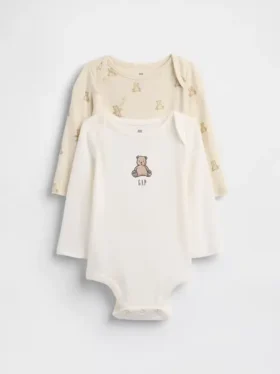 Body per neonati in cotone biologico con orsetto Brannan (confezione da 2)