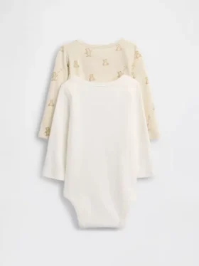 Body per neonati in cotone biologico con orsetto Brannan (confezione da 2)