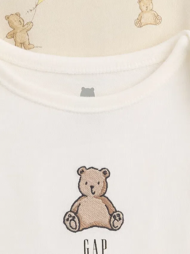 Body per neonati in cotone biologico con orsetto Brannan (confezione da 2)