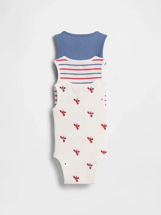 Body senza maniche con taschino Tinyrib "Baby First Favorites" (confezione da 3)