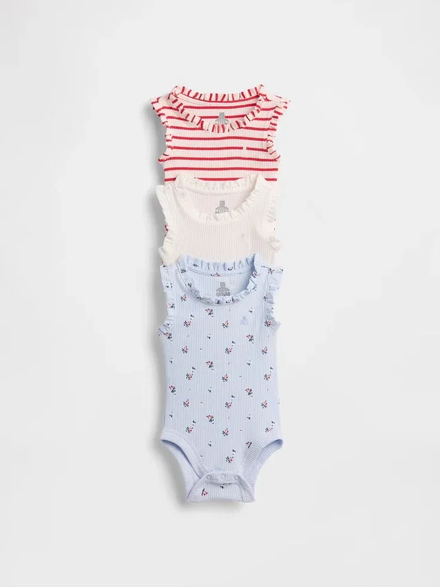 Body senza maniche con volant Tinyrib "Baby First Favorites" (confezione da 3)