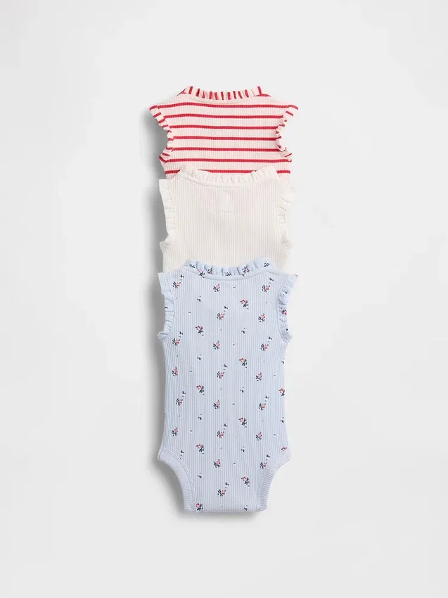 Body senza maniche con volant Tinyrib "Baby First Favorites" (confezione da 3)