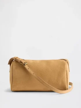 Borsa a botte in pelle scamosciata vegana