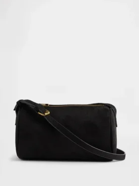Borsa a botte in pelle scamosciata vegana