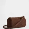Borsa a botte in pelle scamosciata vegana