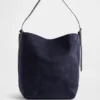 Borsa a secchiello in pelle scamosciata vegana