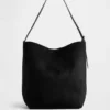 Borsa a secchiello in pelle scamosciata vegana