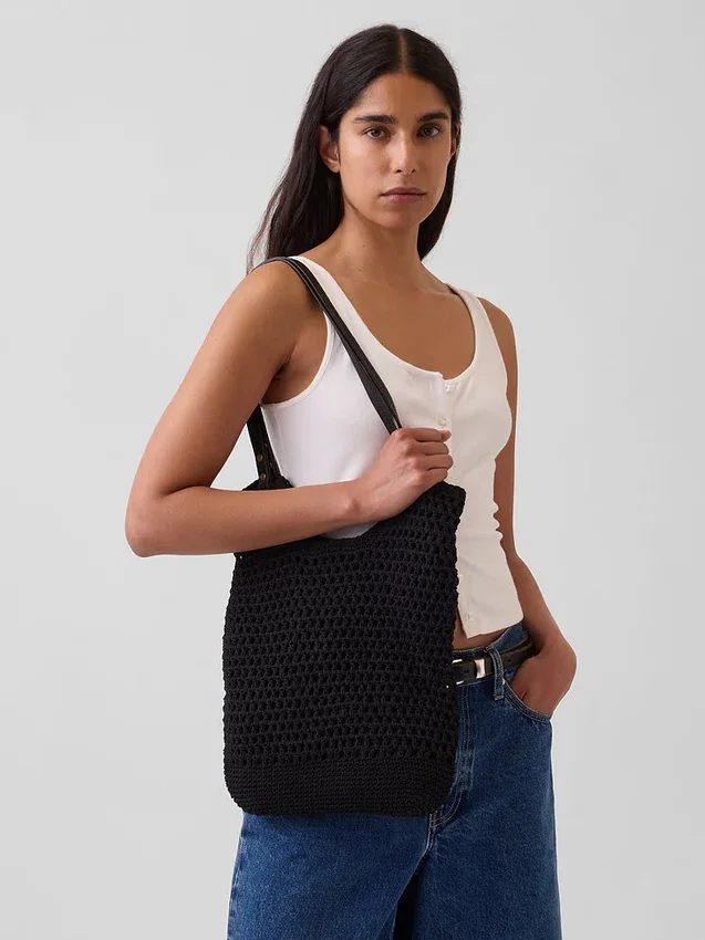 Borsa tote all’uncinetto