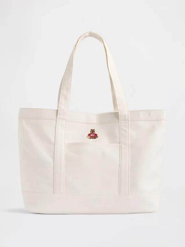 Borsa tote in denim con logo Brannan Bear