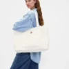 Borsa tote in denim con logo Brannan Bear