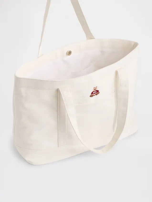 Borsa tote in denim con logo Brannan Bear