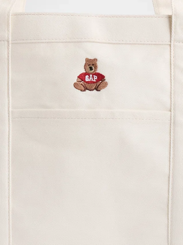 Borsa tote in denim con logo Brannan Bear