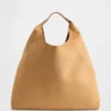 Borsa tote morbida in pelle scamosciata vegana