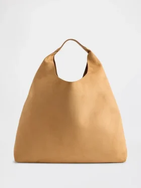 Borsa tote morbida in pelle scamosciata vegana