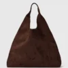 Borsa tote morbida in pelle scamosciata vegana