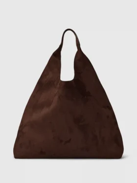 Borsa tote morbida in pelle scamosciata vegana
