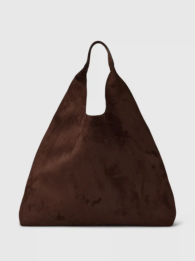 Borsa tote morbida in pelle scamosciata vegana