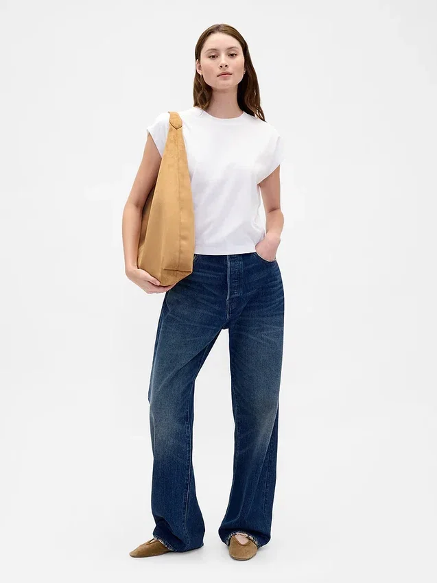Borsa tote morbida in pelle scamosciata vegana