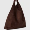 Borsa tote morbida in pelle scamosciata vegana