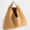 Borsa tote morbida in pelle scamosciata vegana