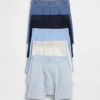 Boxer da bambino in cotone biologico elasticizzato con logo (confezione da 5)