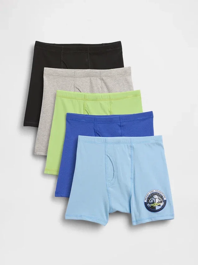 Boxer da bambino in cotone biologico elasticizzato Star Wars (confezione da 5)