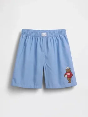 Boxer da pigiama per bambini in tessuto riciclato in forma di pantaloncini