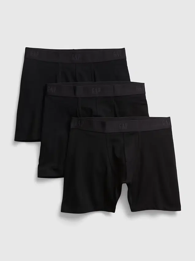 Boxer in cotone biologico elasticizzato da 5" (confezione da 3)