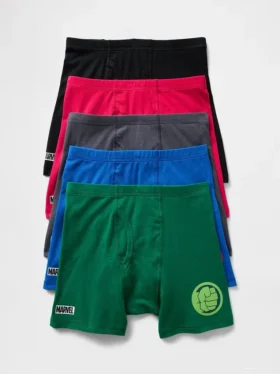 Boxer Marvel in cotone biologico elasticizzato per bambini (confezione da 5)