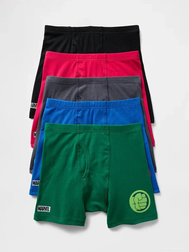 Boxer Marvel in cotone biologico elasticizzato per bambini (confezione da 5)