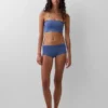 Bralette a fascia in cotone elasticizzato biologico con bordi in pizzo