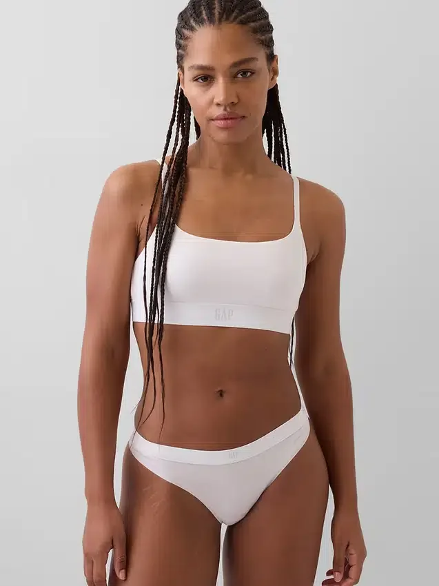 Bralette con logo in cotone biologico elasticizzato